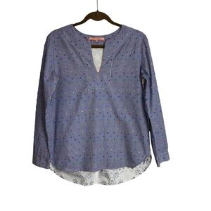 Vilagallo Multicolor Striped Monkey Print Blouse Large